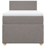 vidaXL Sommier à lattes de lit avec matelas Taupe 90x200 cm Tissu