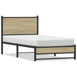 vidaXL Cadre de lit en métal sans matelas chêne sonoma 90x200 cm