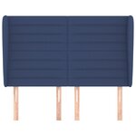 vidaXL Tête de lit avec oreilles Bleu 147x23x118/128 cm Tissu