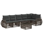 vidaXL Ensemble de canapé de jardin 7 Pièces Gris et Gris foncé polyrotin