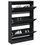 vidaXL Armoire à chaussures noir 80x21x125 5 cm bois d'ingénierie
