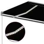 vidaXL Auvent automatique capteur de vent et LED 600x300 cm Anthracite
