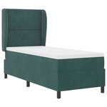 BSE Box Spring avec matelas vert foncé 80x200 cm en velours