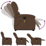 vidaXL Fauteuil de massage inclinable Marron Tissu