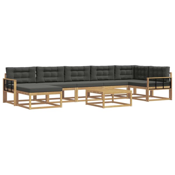 vidaXL Ensemble de canapés d'extérieur 8 pc Blanc et anthracite