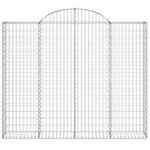 vidaXL Paniers à gabions arqués 4 Pièces 200x30x160/180 cm Fer galvanisé