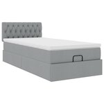 vidaXL Cadre de lit ottoman avec matelas gris clair 80x200 cm tissu