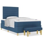 vidaXL Lit à ressorts avec matelas Bleu 120 x 200 cm tissu