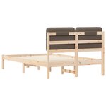 vidaXL Cadre de lit avec tête de lit rembourrée Taupe 120 x 200 cm