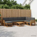 vidaXL Ensemble de canapés d'extérieur 9 pc Naturel et Anthracite