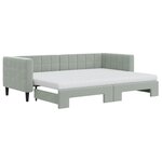 vidaXL Lit de jour avec gigogne et matelas gris clair 80x200cm velours