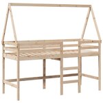 vidaXL Lit superposé et échelle et toit 90x200 cm bois de pin massif