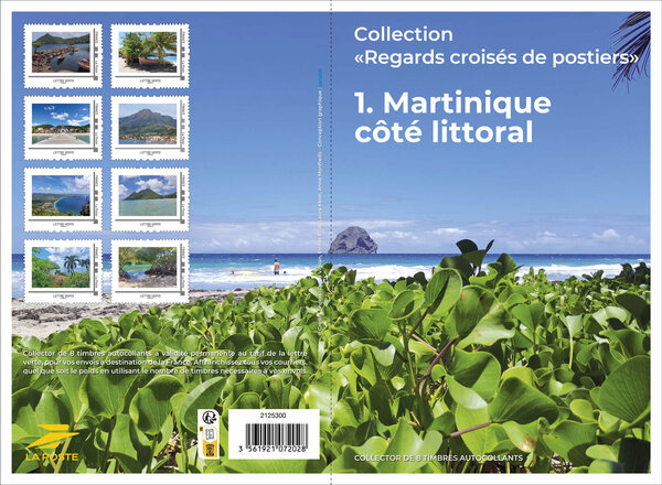 Collector 8 timbres - Collection "Regards croisés de postiers" - Martinique côté littoral - Lettre Verte