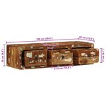 VidaXL Meuble TV mural 100x32x25 cm bois massif de récupération