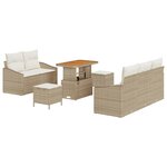 vidaXL Ensemble de canapé de jardin 8 Pièces Beige Poly rotin
