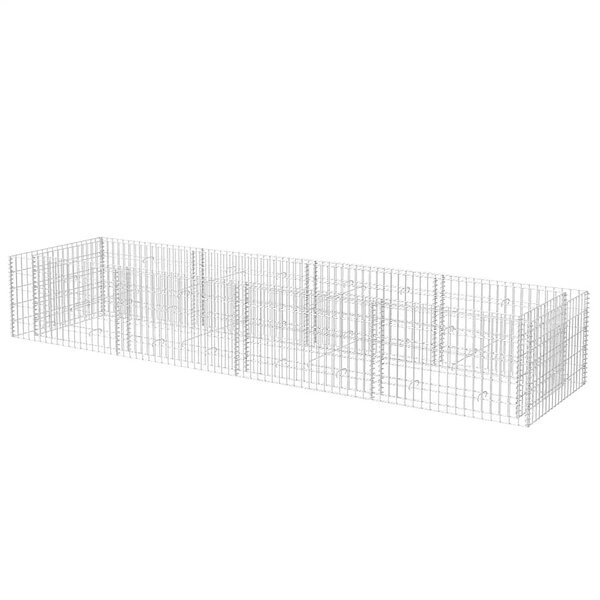 vidaXL Lit surélevé à gabion Acier 360x90x50 cm