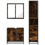 vidaXL Ensemble de meubles de salle de bain 3 Pièces Chêne fumé