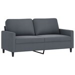 vidaXL Ensemble de canapés 3 Pièces avec coussins Gris foncé Velours