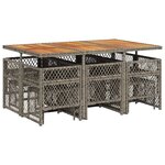 vidaXL Ensemble à manger de jardin 11Pièces avec coussins gris poly rotin