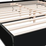 vidaXL Cadre de lit noir 180x200 cm bois d'ingénierie et métal