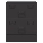 vidaXL Table de chevet noir 34 5x39x44 cm acier