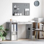 vidaXL Bureau avec Rangement Gris béton 130 x 50 5 x 75 cm
