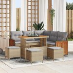vidaXL Ensemble de canapé de jardin 9 Pièces beige et gris clair