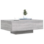 vidaXL Table basse avec lumières LED sonoma gris 85x55x31 cm