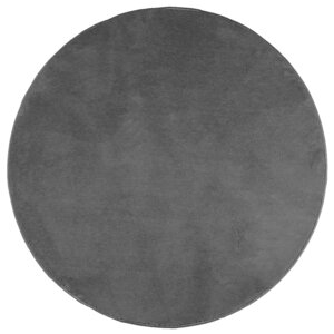vidaXL Tapis OVIEDO à poils courts anthracite Ø 160 cm
