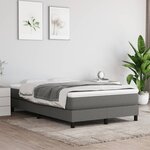 vidaXL Sommier à lattes de lit avec matelas gris foncé 120x190cm tissu