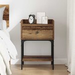 vidaXL Table de chevet Bois ancien 40 x 29 x 60 cm Bois d'ingénierie