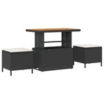 Ensemble de Canapés de Jardin 8 Pièces avec Coussins Noir en Rotin