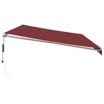 vidaXL Auvent rétractable automatique bordeaux 600x300 cm
