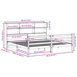 vidaXL Lit bibliothèque sans matelas blanc 180x200 cm bois pin massif
