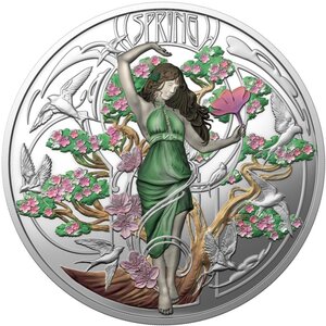 Pièce de monnaie en Argent 2 Dollars g 31.1 (1 oz) Millésime 2026 Four Seasons SPRING (PRÉCOMMANDE)