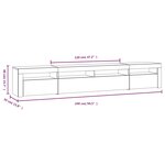 vidaXL Meuble TV avec lumières LED Blanc 240x35x40 cm