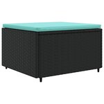 vidaXL Salon de jardin 6 Pièces avec coussins Noir Résine tressée