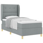 vidaXL Lit à ressorts avec matelas gris foncé 90x190 cm Gris clair