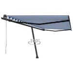 vidaXL Auvent automatique sur pied 450x350 cm Bleu/Blanc