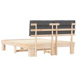 vidaXL Cadre de lit avec tête de lit rembourrée Gris foncé