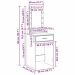 vidaXL Table de Toilette Marron 50 x 41 x 140 cm Bois d'ingénierie