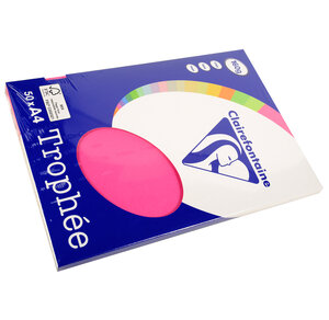 Ramette 50 Feuilles Papier 160g A4 210x297 mm Rose fuchsia TROPHÉE