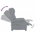 vidaXL Fauteuil de massage inclinable Gris clair Tissu