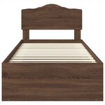 vidaXL Cadre de lit Chêne brun 90 x 190 cm Bois de pin massif