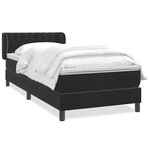 vidaXL Sommier à lattes de lit avec matelas noir 90x210 cm velours