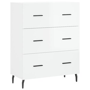 vidaXL Buffet Blanc brillant 69 5x34x90 cm Bois d'ingénierie