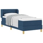 Lit à ressort vidaXL avec matelas - Bleu - 80x200 cm - Tissu