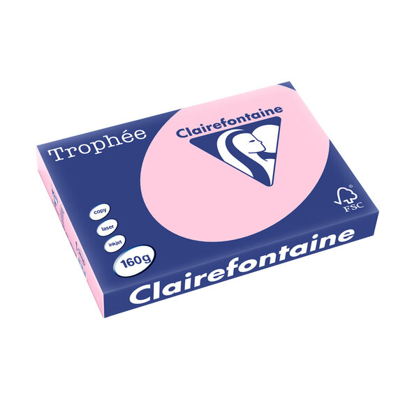 Ramette 250 Feuilles Papier 160g A3 420x297 mm Certifié FSC ROSE TROPHÉE