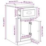 vidaXL Meuble d'appoint Bois ancien 40 x 50 x 75 cm Bois d'ingénierie