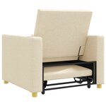 vidaXL Canapé-lit escamotable simple Crème 90 x 165 x 87 cm tissu